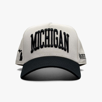 Prestige Collection Michigan Snapback Hat Off White | SOLE SERIOUSS [2]