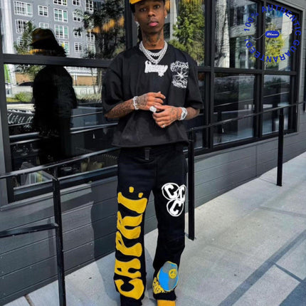 ProjectCapri 'FREEWORLD' Denim Flared Sweats - SOLE SERIOUSS