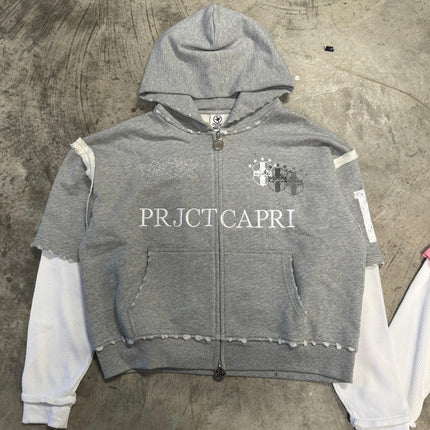 ProjectCapri 'Futbol 10' 500 GSM French Terry Thermal Zip-Up - SOLE SERIOUSS