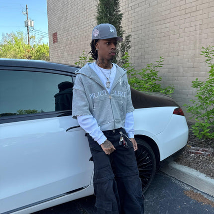 ProjectCapri 'Futbol 10' 500 GSM French Terry Thermal Zip-Up - SOLE SERIOUSS