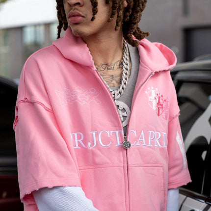 ProjectCapri 'Futbol 10' 500 GSM French Terry Thermal Zip-Up - SOLE SERIOUSS