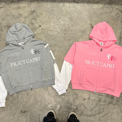 ProjectCapri 'Futbol 10' 500 GSM French Terry Thermal Zip-Up - SOLE SERIOUSS