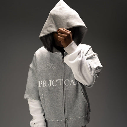 ProjectCapri 'Futbol 10' 500 GSM French Terry Thermal Zip-Up - SOLE SERIOUSS