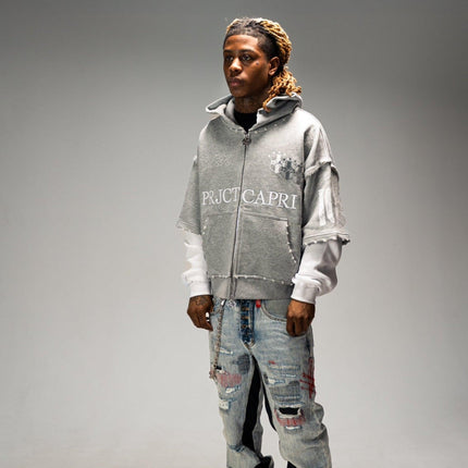 ProjectCapri 'Futbol 10' 500 GSM French Terry Thermal Zip-Up - SOLE SERIOUSS