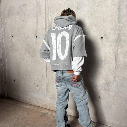 ProjectCapri 'Futbol 10' 500 GSM French Terry Thermal Zip-Up - SOLE SERIOUSS