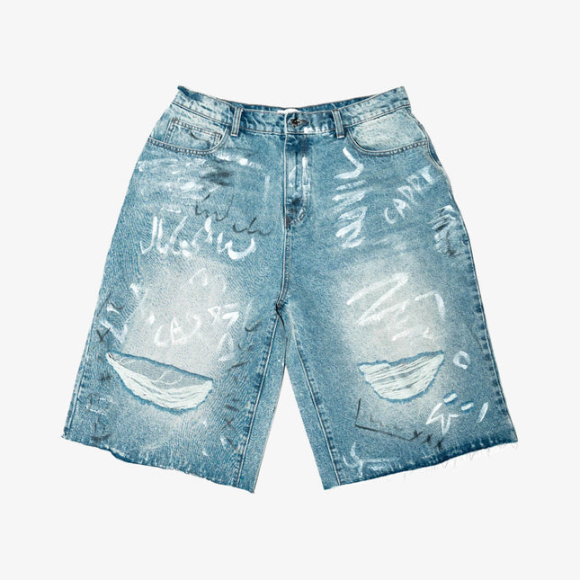 ProjectCapri 'Graffiti Canvas' Distressed Denim Jorts Jean Shorts | SOLE SERIOUSS [1]