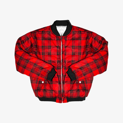 ProjectCapri 'Running Man' Reversible Graffiti Bomber Jacket Red Plaid / Denim (Edition of 150) | SOLE SERIOUSS [1]
