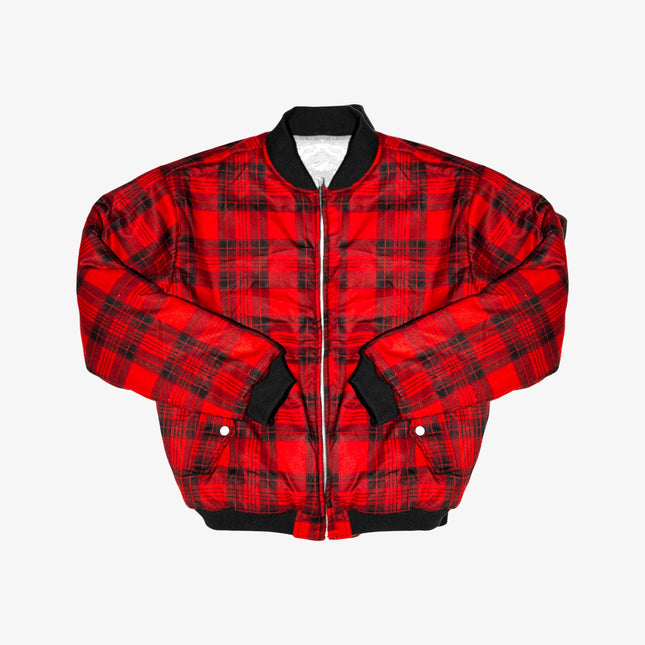ProjectCapri 'Running Man' Reversible Graffiti Bomber Jacket Red Plaid / Denim (Edition of 150) | SOLE SERIOUSS [1]