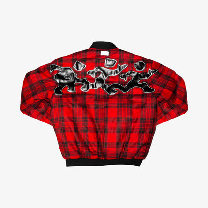 ProjectCapri 'Running Man' Reversible Graffiti Bomber Jacket Red Plaid / Denim (Edition of 150) | SOLE SERIOUSS [2]