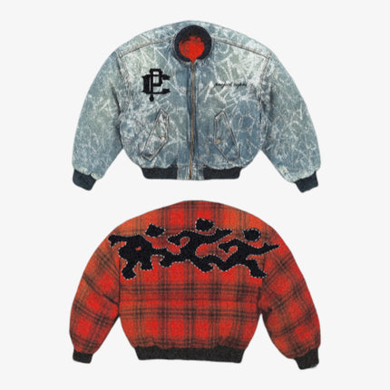 ProjectCapri 'Running Man' Reversible Graffiti Bomber Jacket Red Plaid / Denim (Edition of 150) | SOLE SERIOUSS [5]