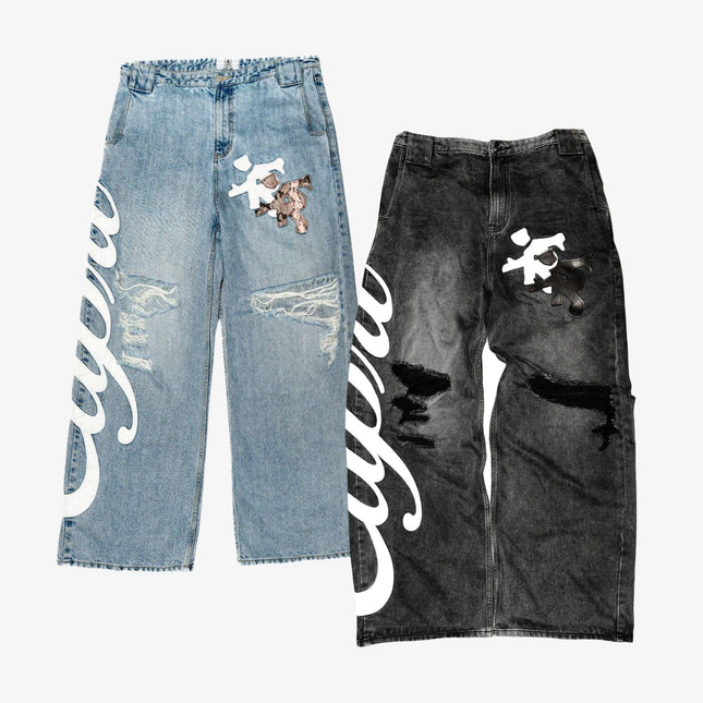 ProjectCapri 'Signature' Leather Distressed Denim Jeans (SS25) | SOLE SERIOUSS [1]