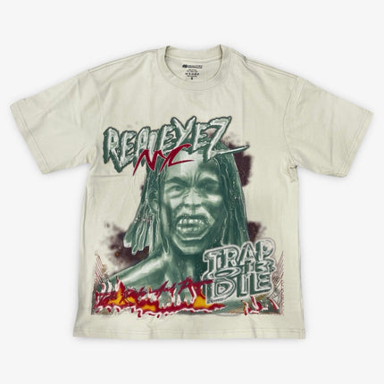 REALEYEZ 'NYC Trap or Die / Take Risks And Prosper' Oversized Tee Cream | SOLE SERIOUSS [1]