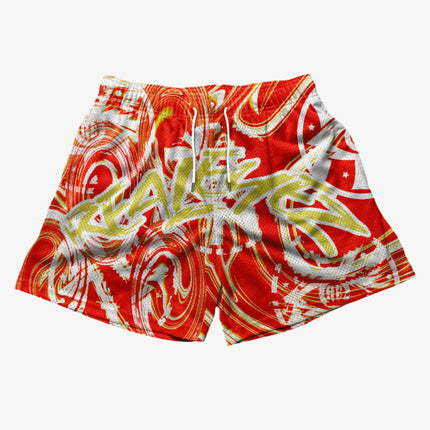 REALEYEZ 'Slime Red' Mesh Shorts Red / Yellow - SOLE SERIOUSS (1)