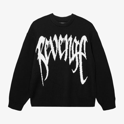 Revenge 'Arch Logo' Knit Crewneck Sweater Black / White - SOLE SERIOUSS (1)