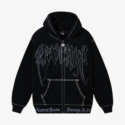 Revenge 'Contrast Embroidered' Zip Hoodie Black / Black - SOLE SERIOUSS (1)