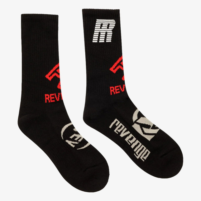 Revenge 'Moto' Crew Socks Black - SOLE SERIOUSS (1)