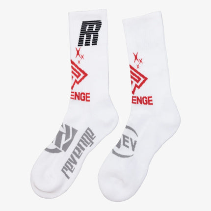 Revenge 'Moto' Crew Socks White - SOLE SERIOUSS (1)