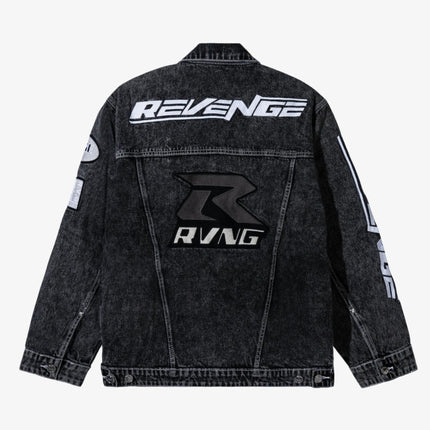 Revenge 'Moto Patch' Denim Jacket Washed Black - SOLE SERIOUSS (2)