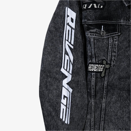 Revenge 'Moto Patch' Denim Jacket Washed Black - SOLE SERIOUSS (4)