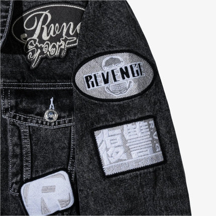 Revenge 'Moto Patch' Denim Jacket Washed Black - SOLE SERIOUSS (5)