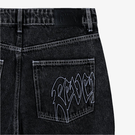 Revenge 'Moto Patch' Denim Pant Washed Black - SOLE SERIOUSS (5)