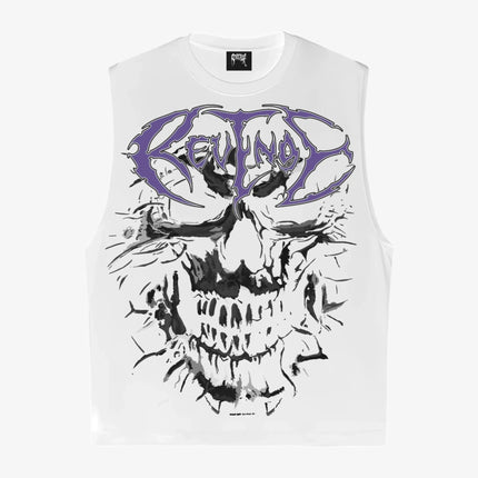 Revenge 'Skull Flame' Cut Off Tank Top Cream - SOLE SERIOUSS (1)