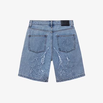 Revenge 'Spider Web Embroidered' Denim Short Indigo - SOLE SERIOUSS (2)