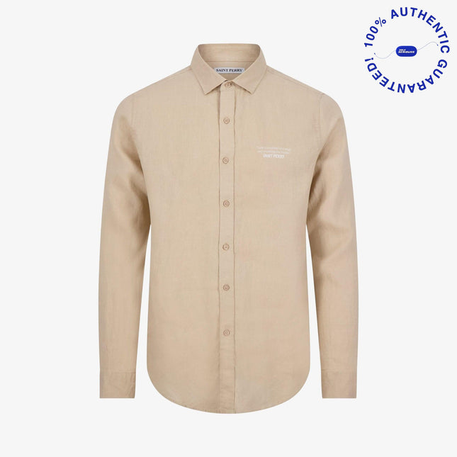 Saint Perry Slim Fit Linen Shirt Beige | SOLE SERIOUSS [1]