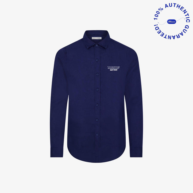 Saint Perry Slim Fit Linen Shirt Blue | SOLE SERIOUSS [1]