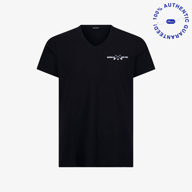 Saint Perry V-Neck Black Tee | SOLE SERIOUSS [1]