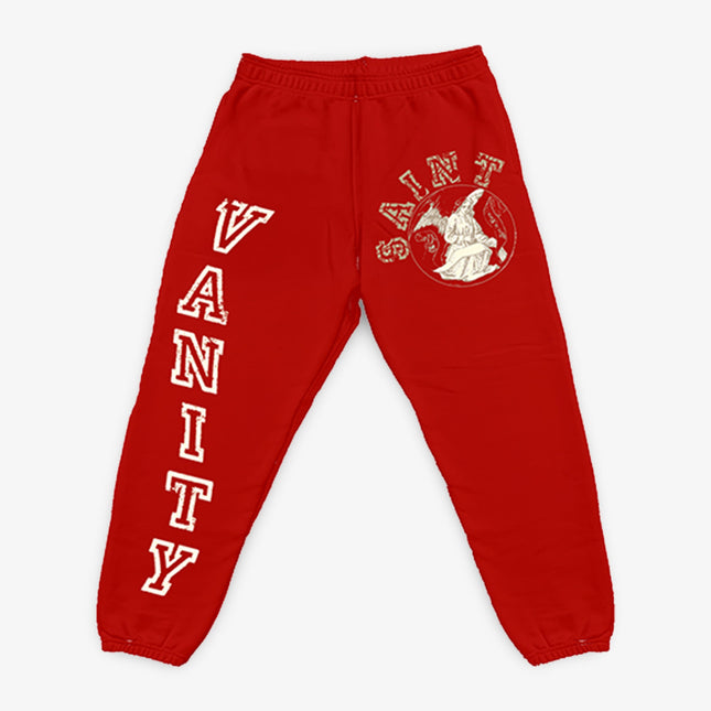 Saint Vanity 'Varsity Classic Logo' Sweatpants Red / White - SOLE SERIOUSS (1)