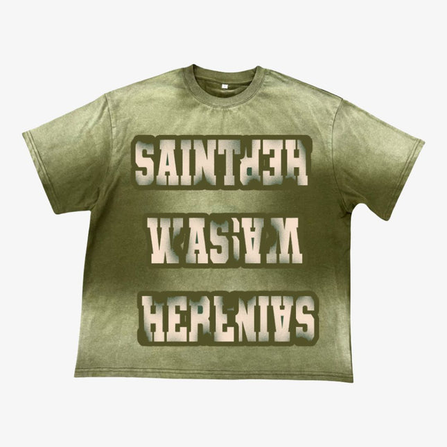 Saint Vanity 'Was Here' T-Shirt Olive Green (SS24) - Atelier-lumieres Cheap Sneakers Sales Online (1)