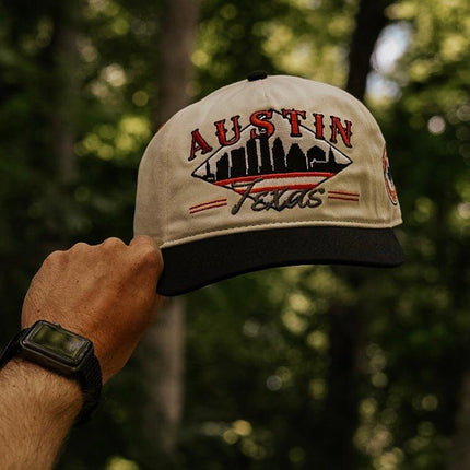 Shells Vintage Hat Co. 'Austin / The Silicon Hills' 5-Panel Snapback Cream / Black | SOLE SERIOUSS [6]