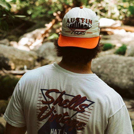 Shells Vintage Hat Co. 'Austin / The Silicon Hills' 5-Panel Snapback Cream / Burnt Orange | SOLE SERIOUSS [7]