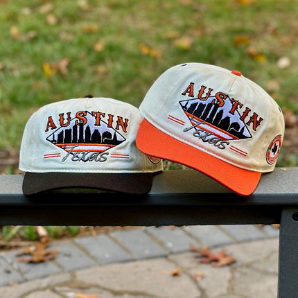 Shells Vintage Hat Co. 'Austin / The Silicon Hills' 5-Panel Snapback Cream / Burnt Orange | SOLE SERIOUSS [8]