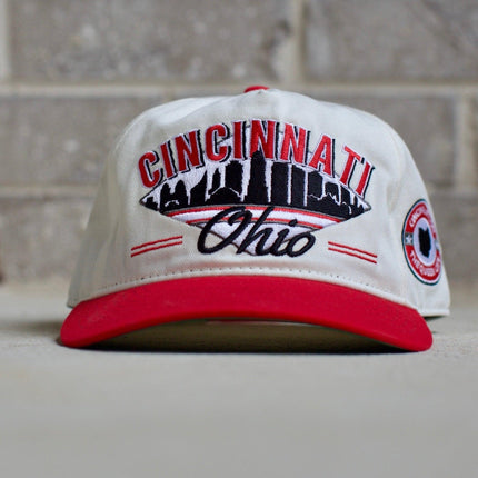 Shells Vintage Hat Co. 'Cincinnati / The Charlie Hustle' 5-Panel Snapback Cream / Red | SOLE SERIOUSS [6]