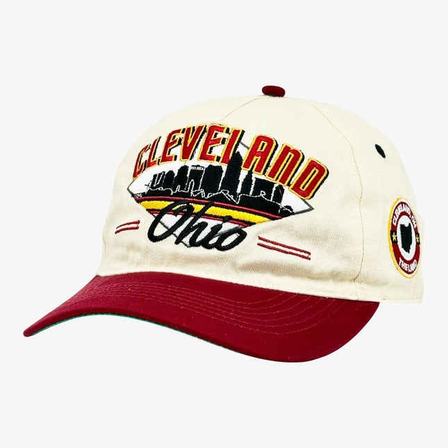 Shells Vintage Hat Co. 'Cleveland / The Bron' 5-Panel Snapback Cream / Crimson | SOLE SERIOUSS [1]