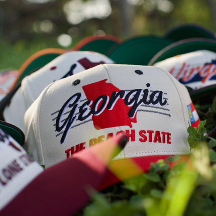 Shells Vintage Hat Co. 'Georgia / The Sanford' 6-Panel Snapback Cream / Red | SOLE SERIOUSS [6]