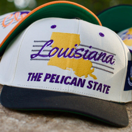 Shells Vintage Hat Co. 'Louisiana / The Honey Badger' 6-Panel Snapback Cream / Black | SOLE SERIOUSS [6]