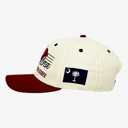 Shells Vintage Hat Co. 'South Carolina / The Willy B' 6-Panel Snapback Cream / Garnet | SOLE SERIOUSS [3]