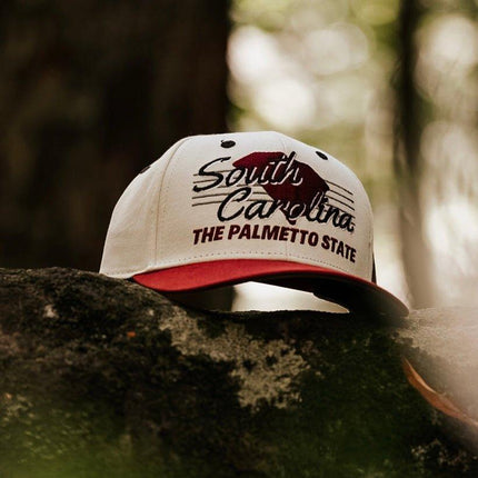 Shells Vintage Hat Co. 'South Carolina / The Willy B' 6-Panel Snapback Cream / Garnet | SOLE SERIOUSS [6]