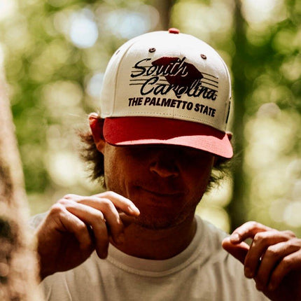 Shells Vintage Hat Co. 'South Carolina / The Willy B' 6-Panel Snapback Cream / Garnet | SOLE SERIOUSS [7]