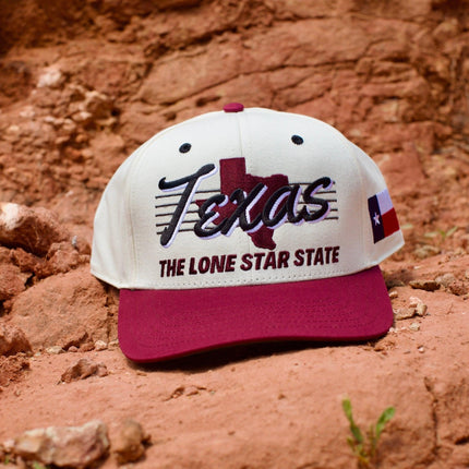 Shells Vintage Hat Co. 'Texas / The Manziel' 6-Panel Snapback Cream / Maroon | SOLE SERIOUSS [6]