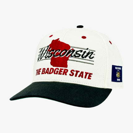 Shells Vintage Hat Co. 'Wisconsin / The Watt' 6-Panel Snapback Cream / Black | SOLE SERIOUSS [1]