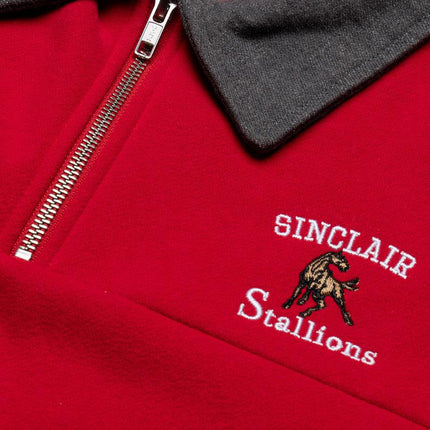 Sinclair 'Stallions' Quarter Zip Sweatshirt Red - SOLE SERIOUSS (3)