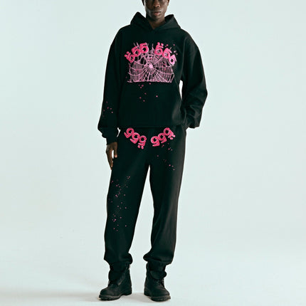 Sp5der 'Angel Number 555' Pullover Hoodie Black / Pink (FW24) SS05FW24BLK - SOLE SERIOUSS (4)