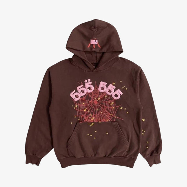 Sp5der 'Angel Number 555' Pullover Hoodie Brown SS22 - SOLE SERIOUSS (1)