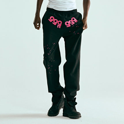 Sp5der 'Angel Number 555' Sweatpants Black / Pink (FW24) P07FW24BLK - SOLE SERIOUSS (4)