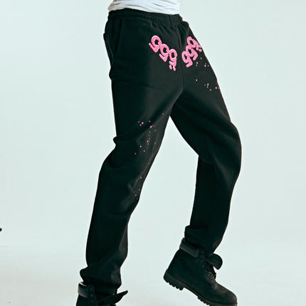 Sp5der 'Angel Number 555' Sweatpants Black / Pink (FW24) P07FW24BLK - SOLE SERIOUSS (5)