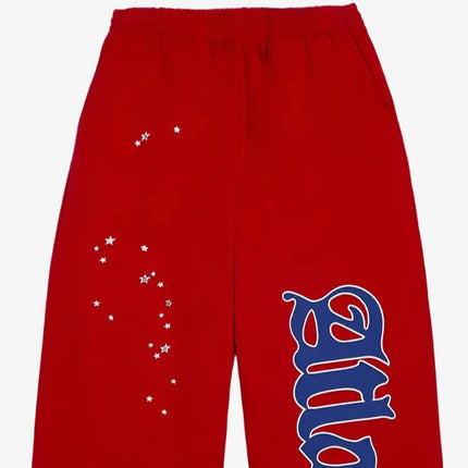 Sp5der 'Atlanta' Open Leg Sweatpants Red (SS24) - SOLE SERIOUSS (3)